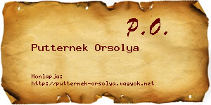 Putternek Orsolya névjegykártya